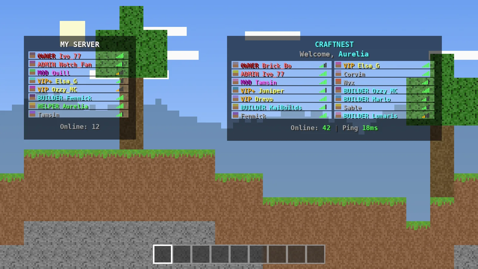 Side-by-side comparison of a basic tablist and a fully customised TAB plugin tablist